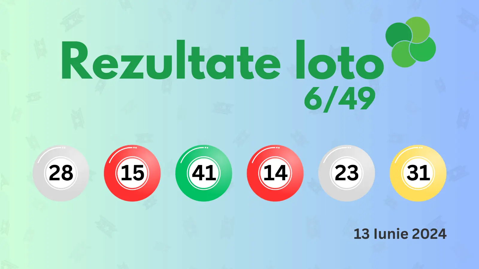 Rezultate Loto 6/49 joi 13 iunie 2024