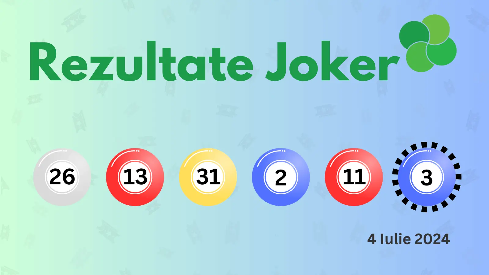 Rezultate Joker joi 04 iulie 2024