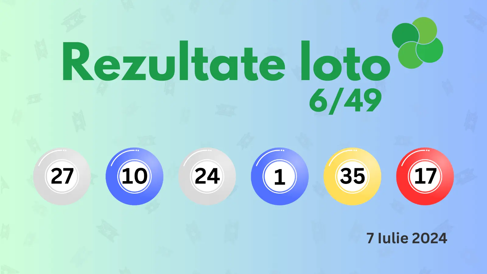 Rezultate Loto 6/49 duminică 07 iulie 2024