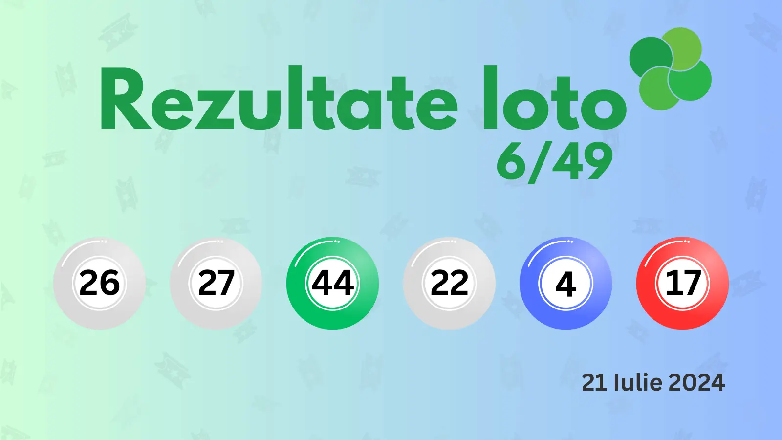 Rezultate Loto 6/49 duminică 21 iulie 2024