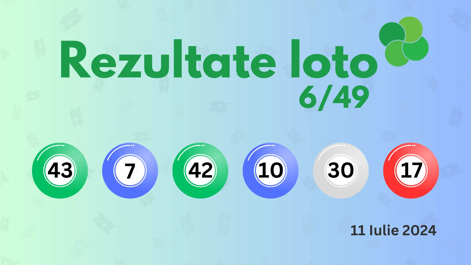 Rezultate Loto 6/49 joi 11 iulie 2024