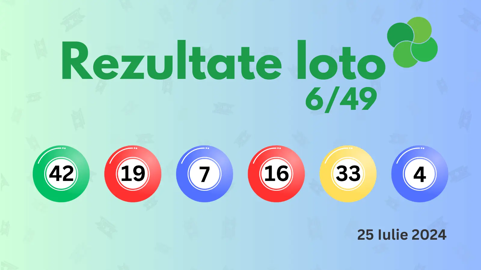 Rezultate Loto 6/49 joi 25 iulie 2024