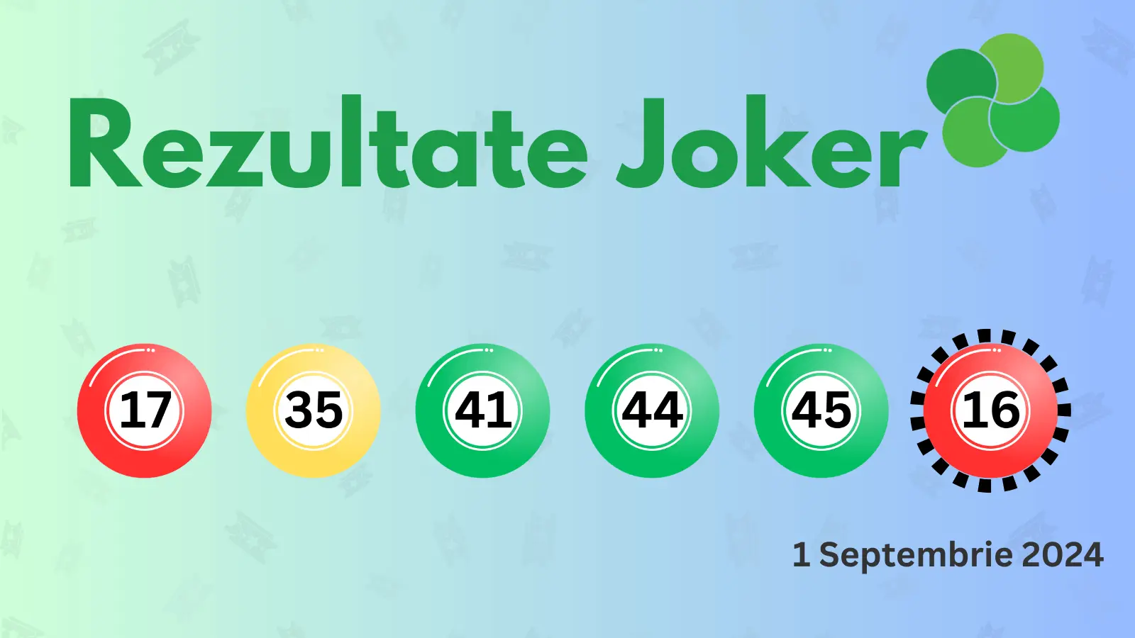 Rezultate Joker 1 septembrie 2024