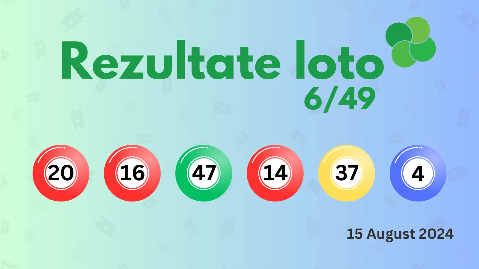 Rezultate Loto 6/49 joi 15 august 2024