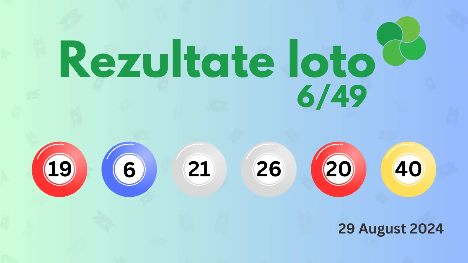 Rezultate Loto 6/49 joi 29 august 2024