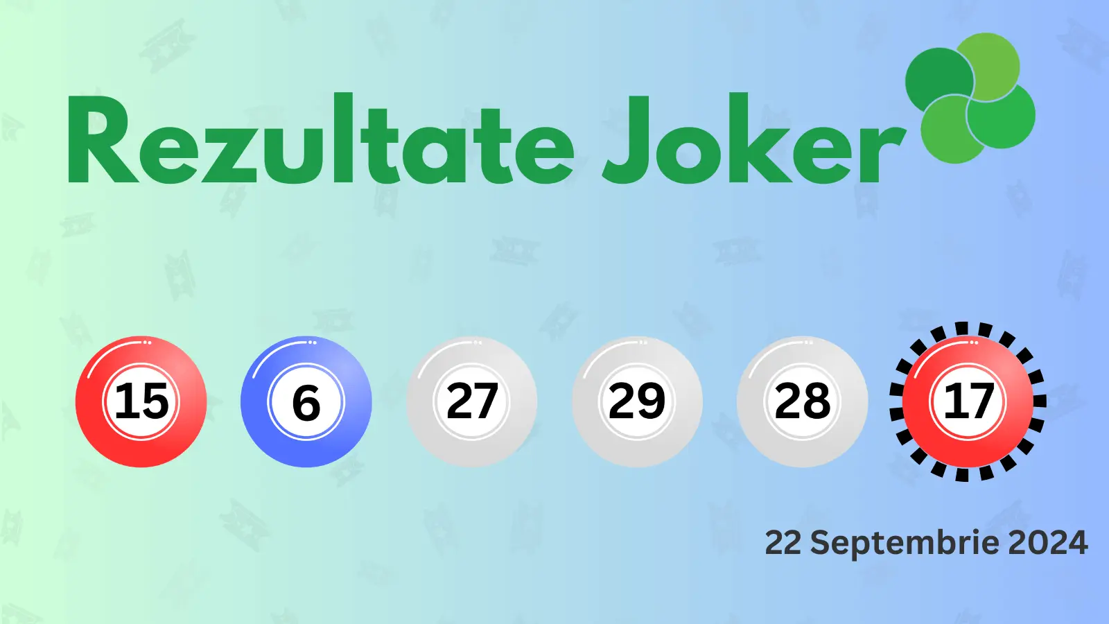 Rezultate Joker duminică 22 septembrie 2024