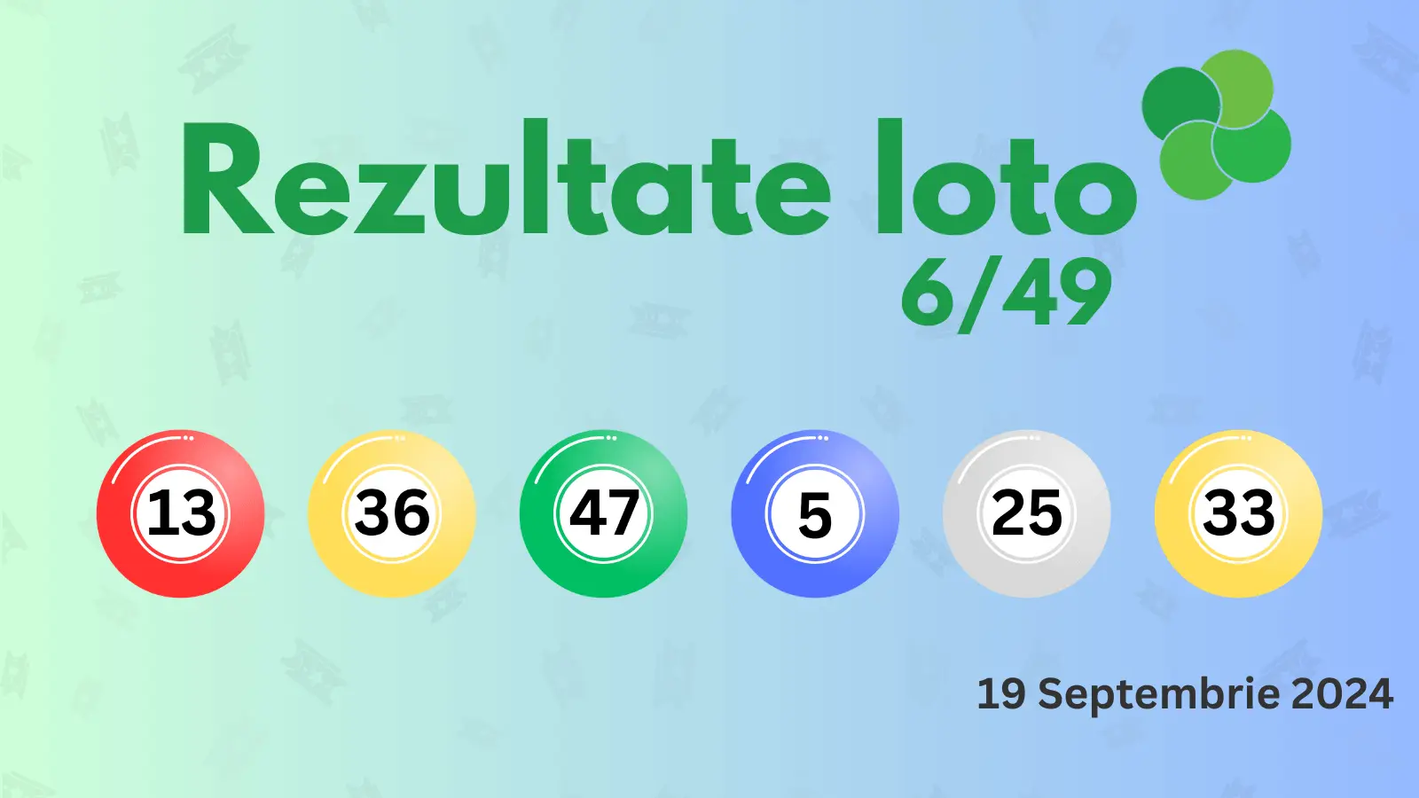 Rezultate Loto 6/49 joi 19 septembrie 2024