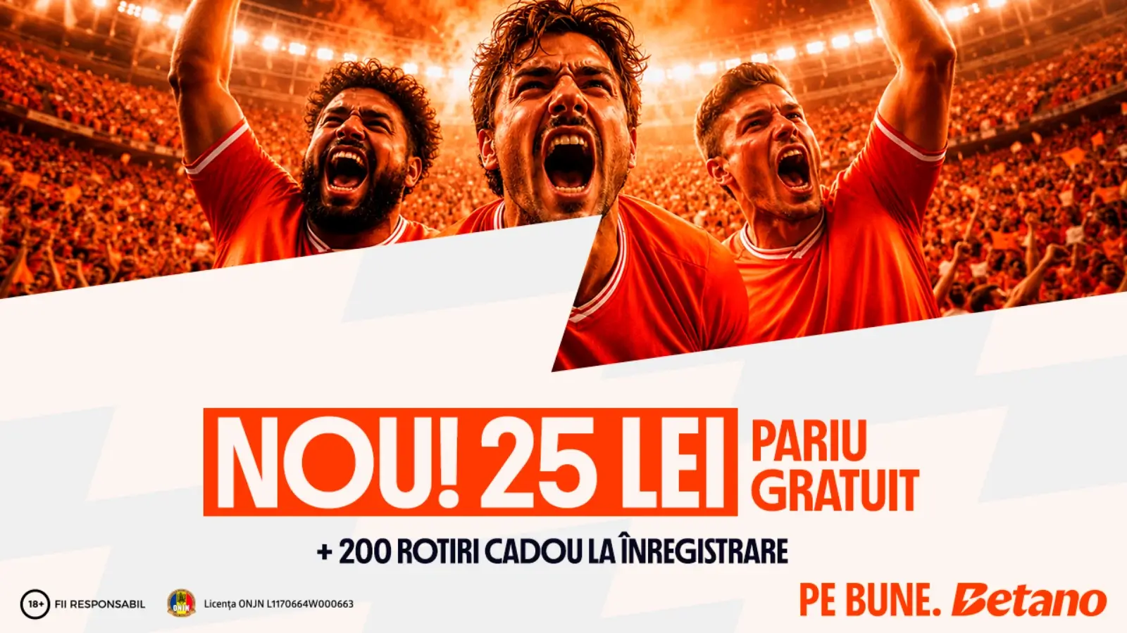 25 LEI Pariu Gratuit + 200 Rotiri Gratuite